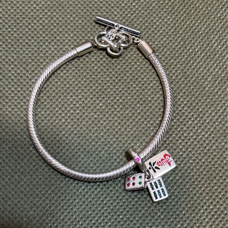 Pandora 麻將系列、925銀T字釦手鏈-4