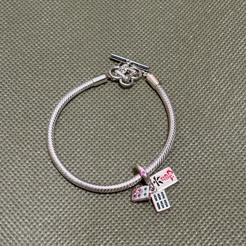 Pandora 麻將系列、925銀T字釦手鏈-8
