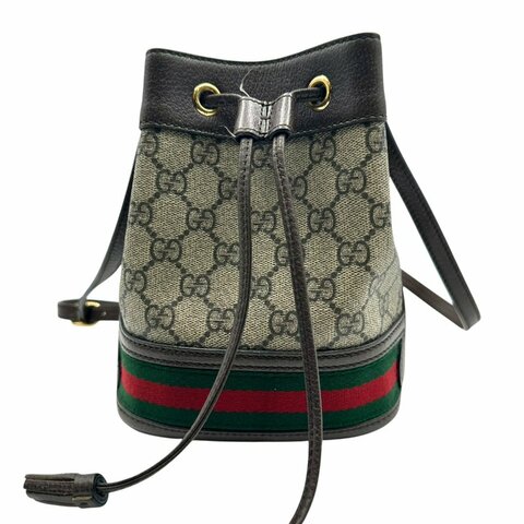 【美收精品】GUCCI 經典GG印花帆布迷你水桶包 C-201【隔月月中將轉賣至日本 上架期限30天】