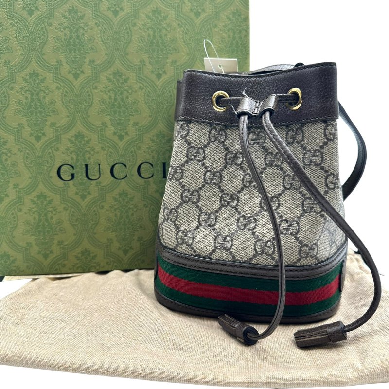 【美收精品】GUCCI 經典GG印花帆布迷你水桶包 C-201【隔月月中將轉賣至日本 上架期限30天】-10