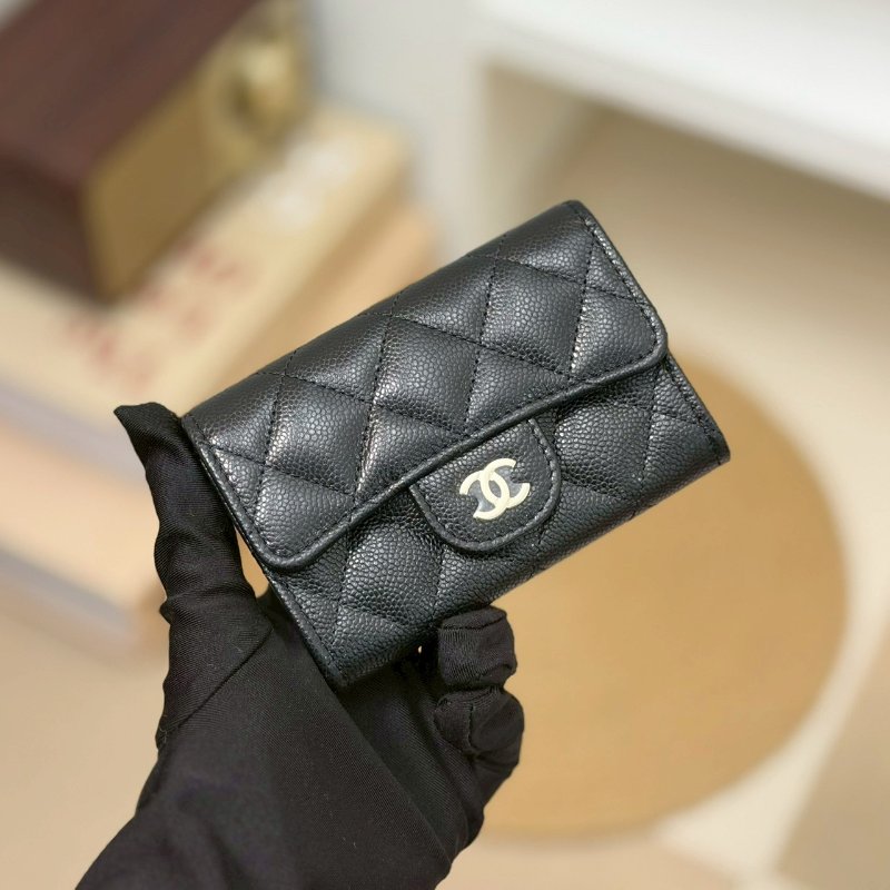 （全新品😍大全配！適合送禮）🏷Chanel 香奈兒．Coco 卡夾零錢包 新款有拉鍊 芯片款-0