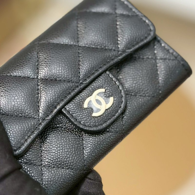 🏷Chanel 香奈兒．Coco 卡夾零錢包 新款有拉鍊 芯片款-14