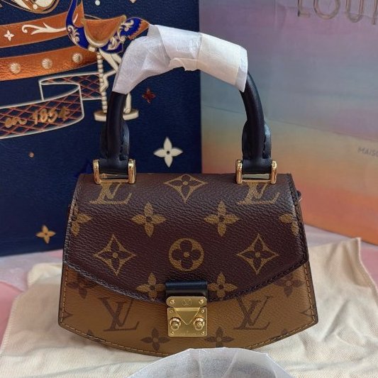 全新芯片款 路易威登/Louis Vuitton Tillsit老花迷你拼色扇子包 谷愛凌同款-5
