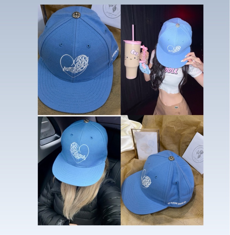 Chorme Hearts 克羅心 藍色愛心藤蔓刺繡棒球帽-0