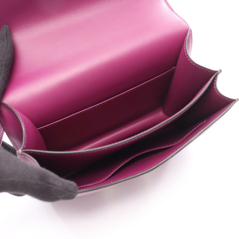 愛馬仕 Constance 3 迷你肩背包 D Evercolor 皮革 Anemone 二手女士 SHW-2