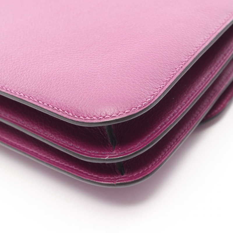 愛馬仕 Constance 3 迷你肩背包 D Evercolor 皮革 Anemone 二手女士 SHW-10