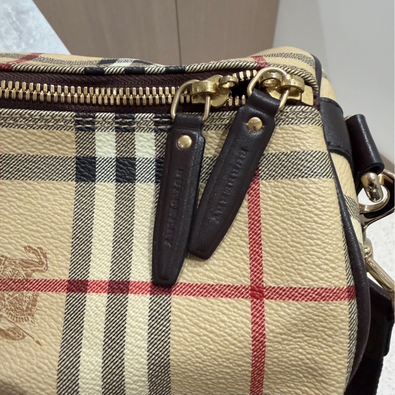 BURBERRY 經典格紋 登機袋 旅行袋 行李袋 斜背包 肩背包 側背包-10