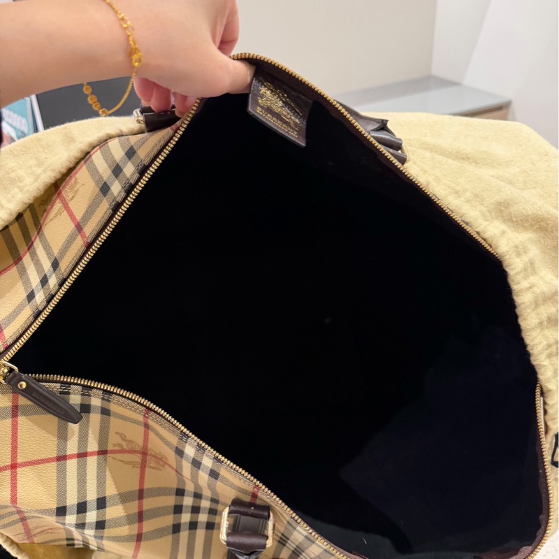 BURBERRY 經典格紋 登機袋 旅行袋 行李袋 斜背包 肩背包 側背包-18