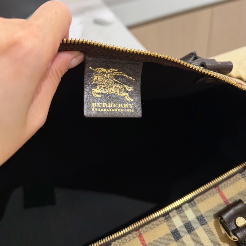 BURBERRY 經典格紋 登機袋 旅行袋 行李袋 斜背包 肩背包 側背包-20