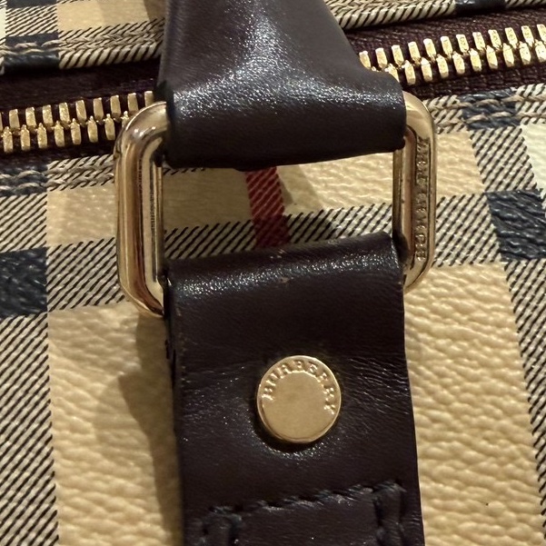 BURBERRY 經典格紋 登機袋 旅行袋 行李袋 斜背包 肩背包 側背包-23