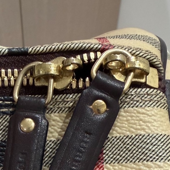 BURBERRY 經典格紋 登機袋 旅行袋 行李袋 斜背包 肩背包 側背包-24