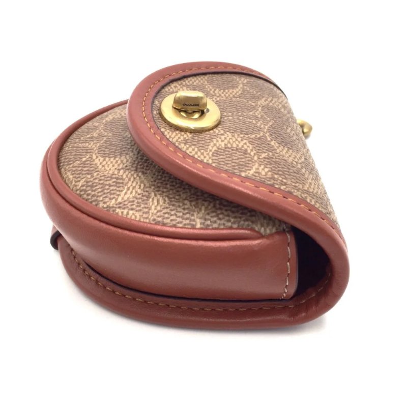 【COACH】馬蹄璇扣零錢包/吊飾-卡其駝-1