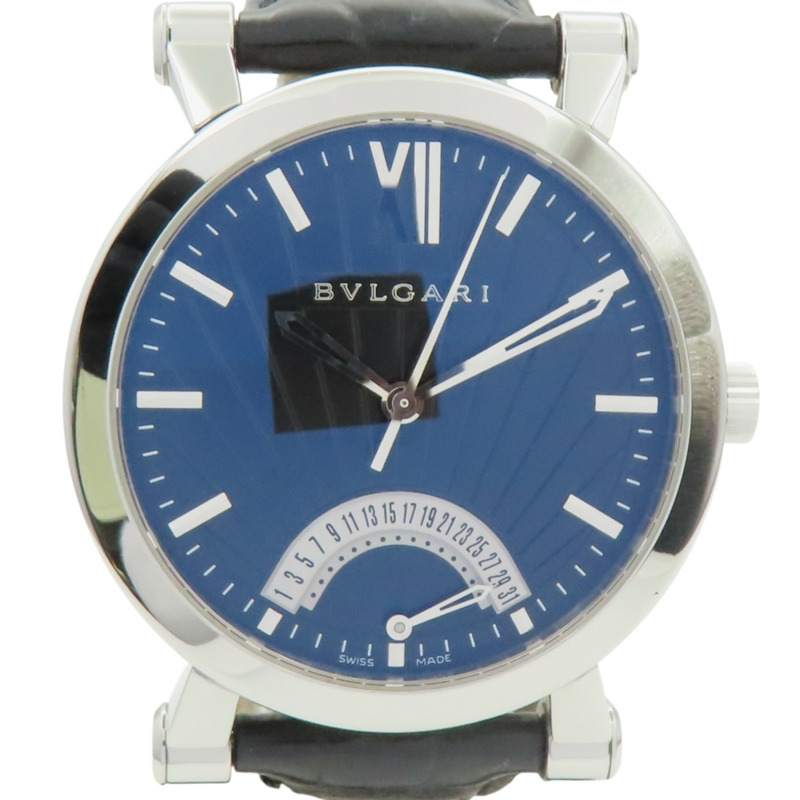 藍色錶盤 皮帶 不鏽鋼 Sotirio 腕錶【BVLGARI 寶格麗】 SB42SDR-0
