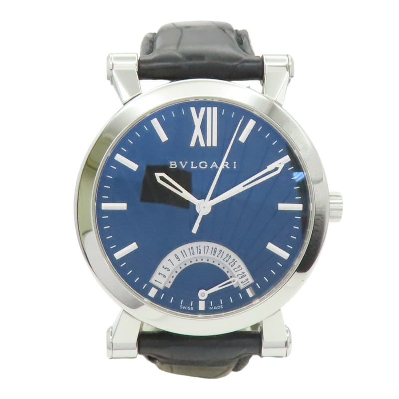 藍色錶盤 皮帶 不鏽鋼 Sotirio 腕錶【BVLGARI 寶格麗】 SB42SDR-1