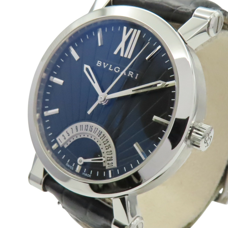 藍色錶盤 皮帶 不鏽鋼 Sotirio 腕錶【BVLGARI 寶格麗】 SB42SDR-2