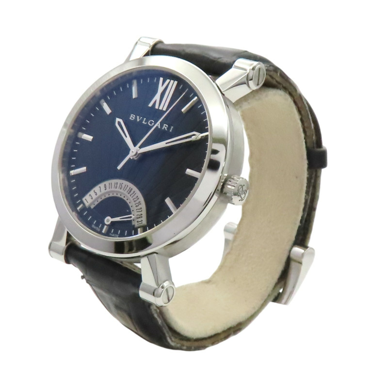 藍色錶盤 皮帶 不鏽鋼 Sotirio 腕錶【BVLGARI 寶格麗】 SB42SDR-3