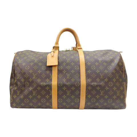 棕色 原花帆布 Keepall 55 行李袋 手提包 無鑰匙【LOUIS VUITTON LV 路易威登】 M41424