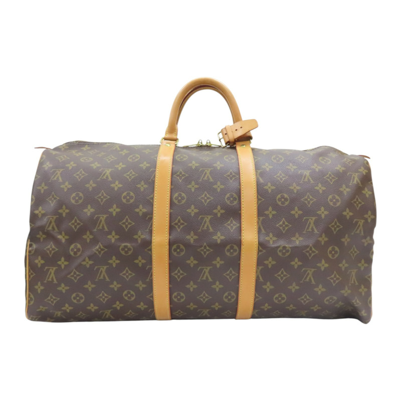 棕色 原花帆布 Keepall 55 行李袋 手提包 無鑰匙【LOUIS VUITTON LV 路易威登】 M41424-1