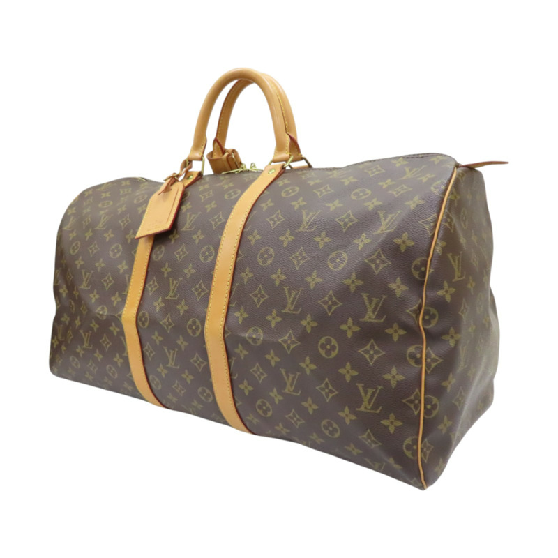 棕色 原花帆布 Keepall 55 行李袋 手提包 無鑰匙【LOUIS VUITTON LV 路易威登】 M41424-2