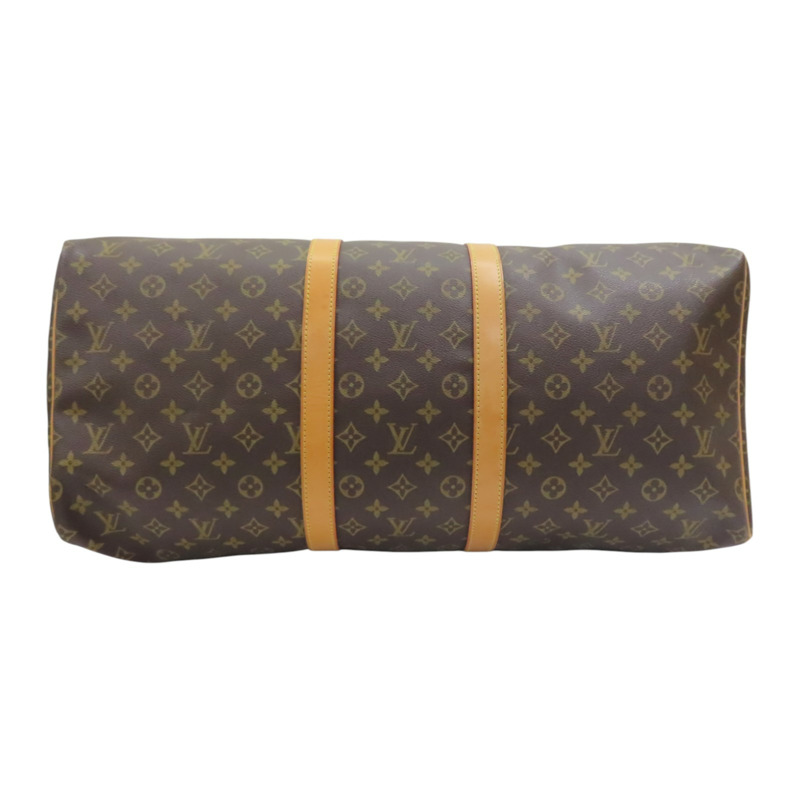 棕色 原花帆布 Keepall 55 行李袋 手提包 無鑰匙【LOUIS VUITTON LV 路易威登】 M41424-3