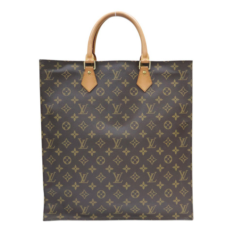 棕色 原花帆布 Sac Plat 手提包【LOUIS VUITTON LV 路易威登】 M51140
