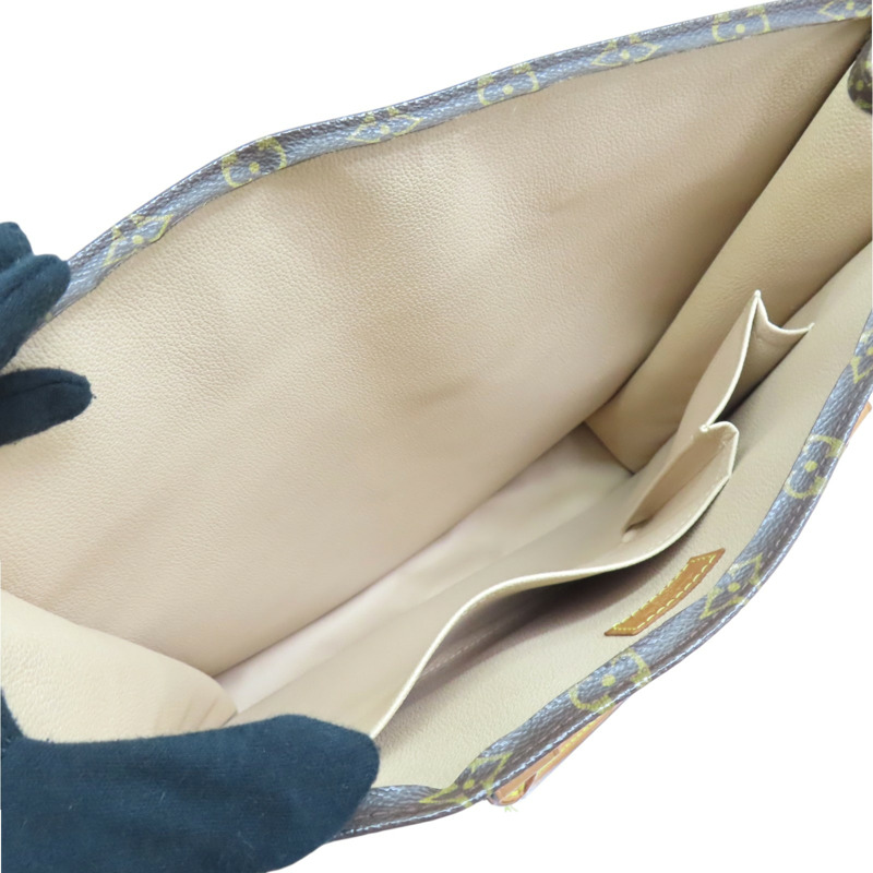 棕色 原花帆布 Sac Plat 手提包【LOUIS VUITTON LV 路易威登】 M51140-5