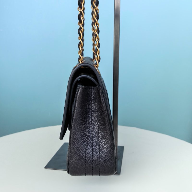 香奈兒/Chanel 黑金荔枝紋CF牛皮鏈條肩背包-2