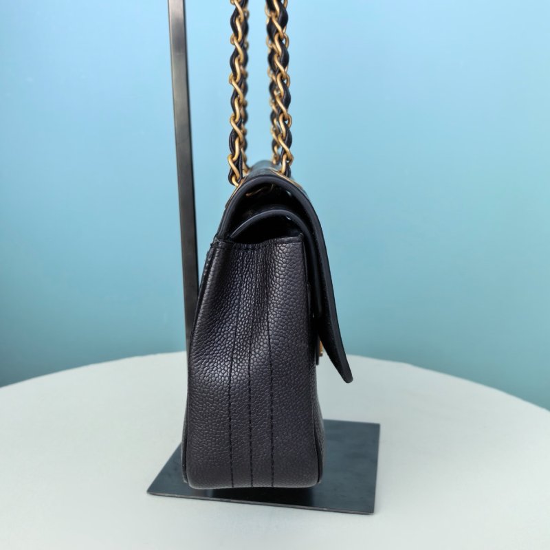 香奈兒/Chanel 黑金荔枝紋CF牛皮鏈條肩背包-3