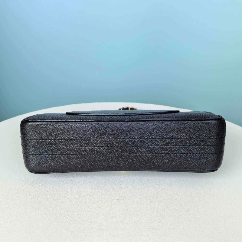 香奈兒/Chanel 黑金荔枝紋CF牛皮鏈條肩背包-4