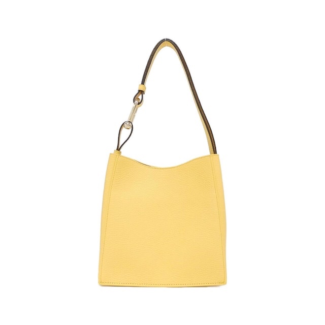 全新|FURLA NUVOLA 皮革單肩包 (奶油黃/金扣)(昇恆昌購入-0