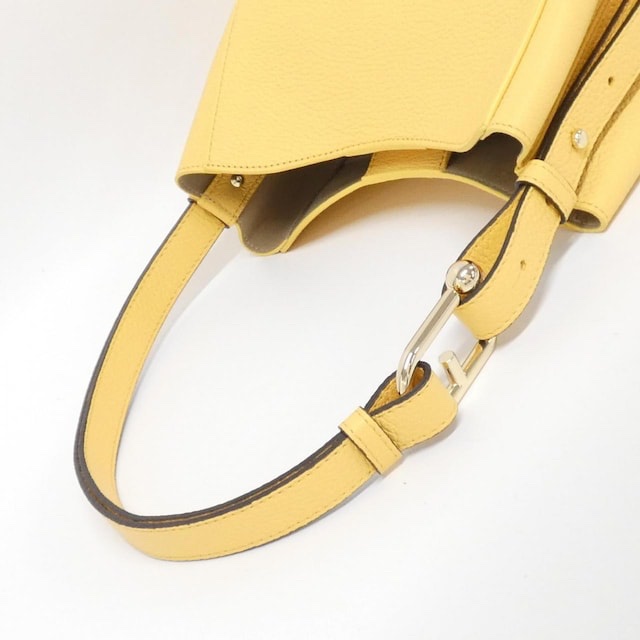 全新|FURLA NUVOLA 皮革單肩包 (奶油黃/金扣)(昇恆昌購入-2