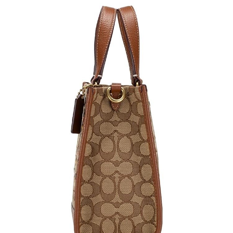 【COACH】x 迪士尼聯名款 經典LOGO織布米奇方包/兩用包-卡其駝-2