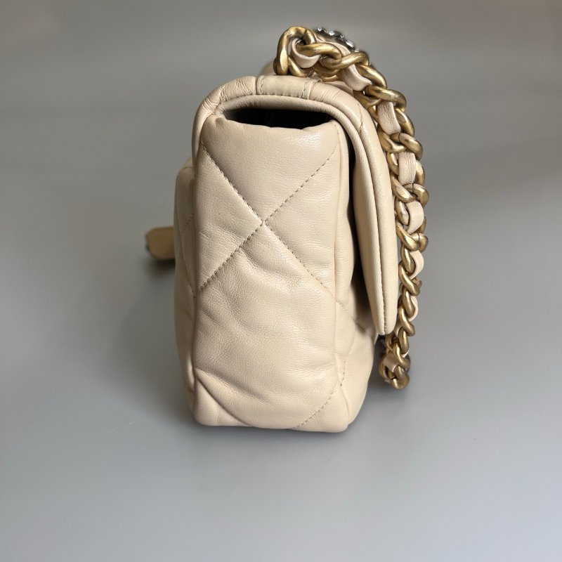 CHANEL 19小號肩背包 羊皮膚色 AS1162/28開-2