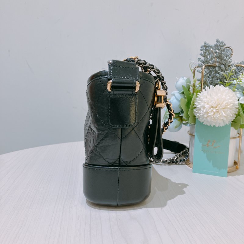 TK1950 Chanel 香奈兒迷你流浪包包Gabrielle Hobo Chain Bag Mini Black-3