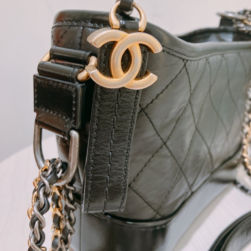 TK1950 Chanel 香奈兒迷你流浪包包Gabrielle Hobo Chain Bag Mini Black-12
