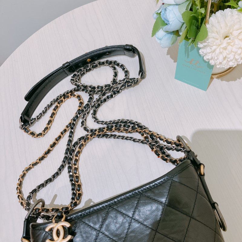 TK1950 Chanel 香奈兒迷你流浪包包Gabrielle Hobo Chain Bag Mini Black-19