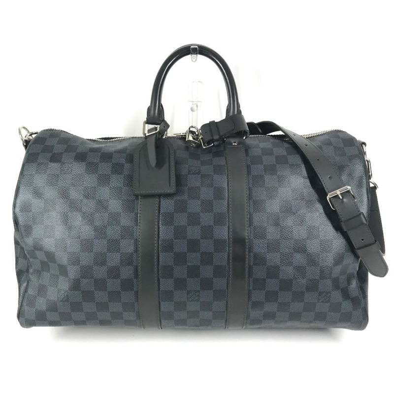 路易威登 N41349 Damier Cobalt Keepall Bandouliere 45 兩用單肩背包，波士頓帆布，男士，海軍藍-0