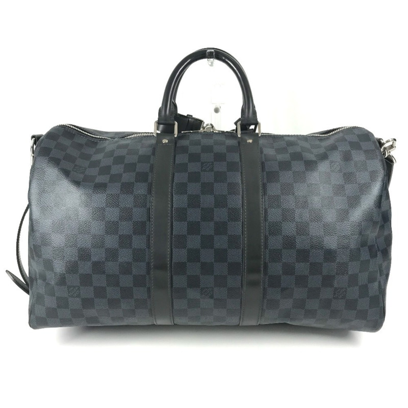 路易威登 N41349 Damier Cobalt Keepall Bandouliere 45 兩用單肩背包，波士頓帆布，男士，海軍藍-1