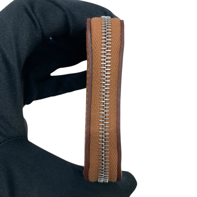 HERMES 愛馬仕 SILK IN 絲巾零錢包 EPSOM 普皮 棕色 銀釦-3