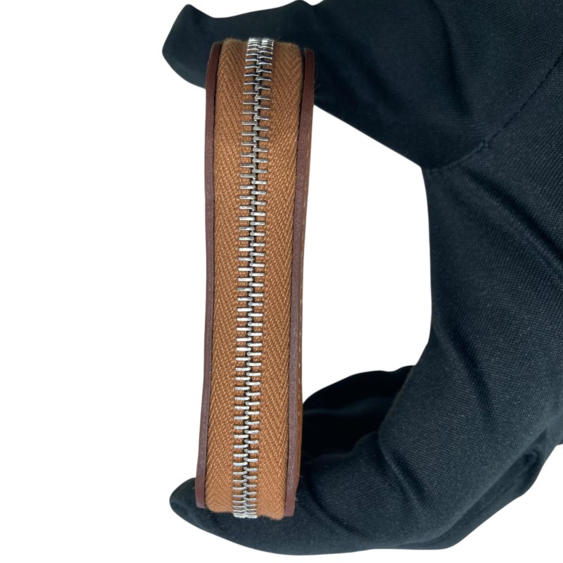 HERMES 愛馬仕 SILK IN 絲巾零錢包 EPSOM 普皮 棕色 銀釦-4