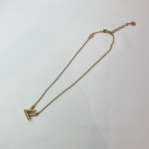 莉亞精品♡ LV M01729 雙V項鍊 金色 二手