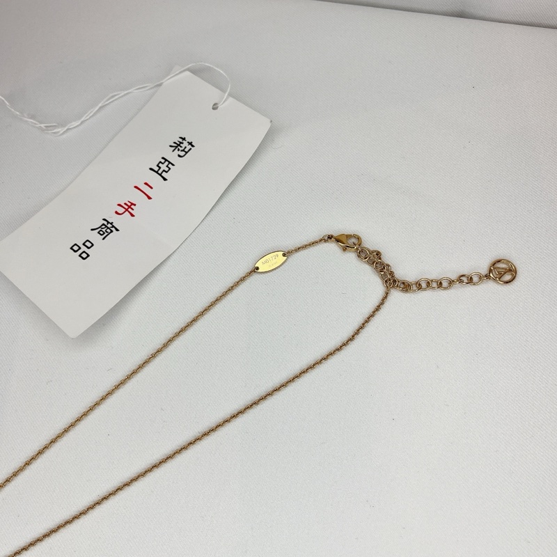 莉亞精品♡ LV M01729 雙V項鍊 金色 二手-5
