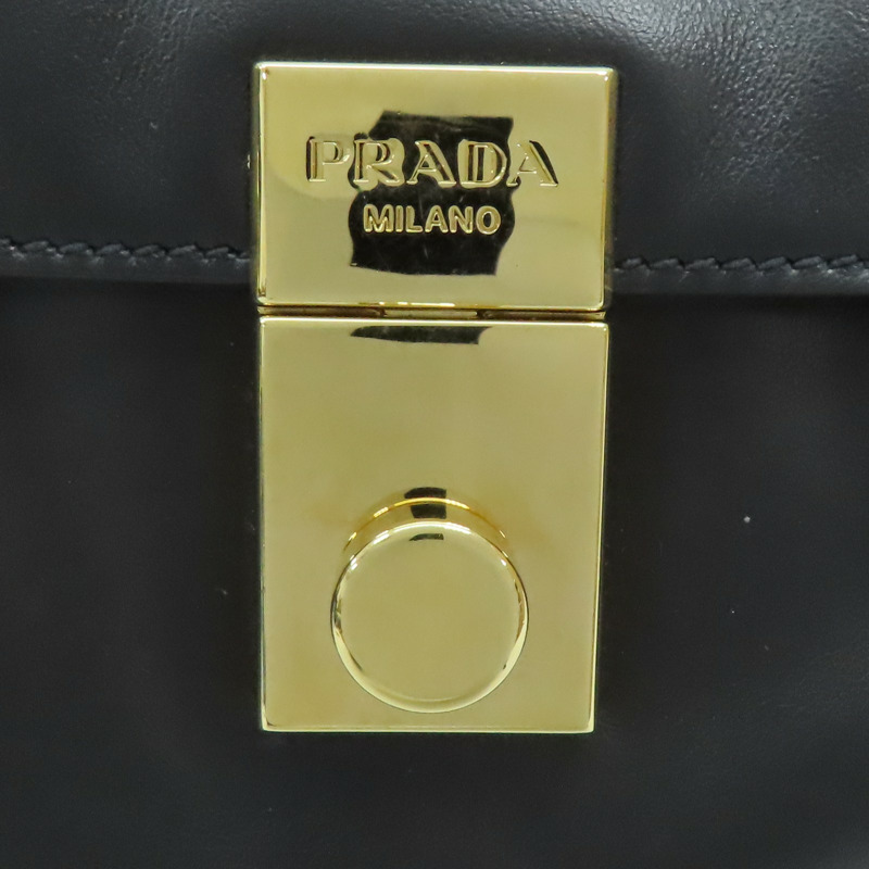 黑色 牛皮 Soft Sound 大號 肩背包【PRADA 普拉達】 1BD378-7