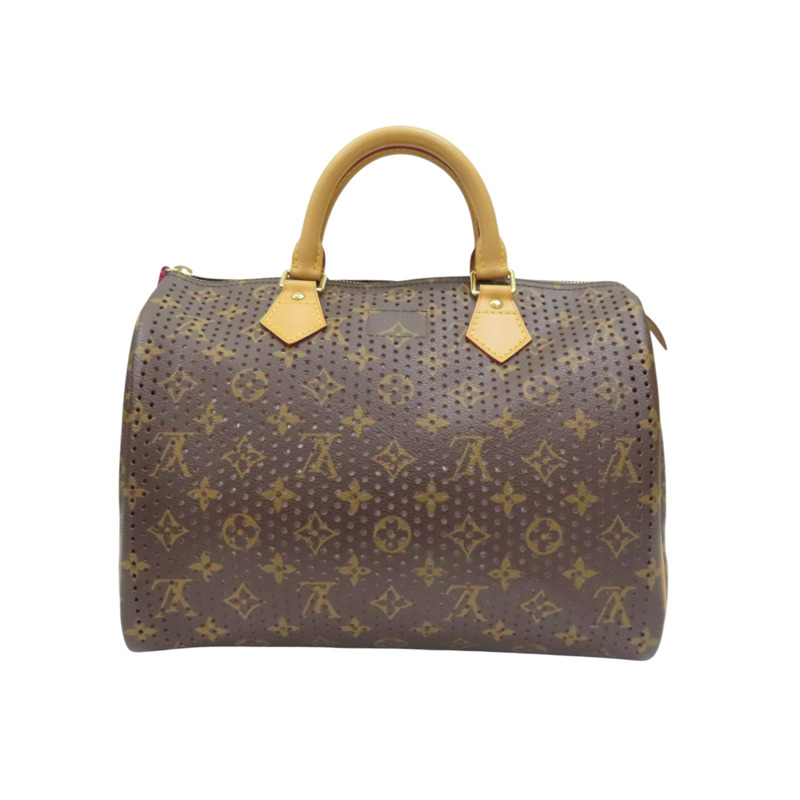 棕色 縷空 原花帆布 Speedy 30 手提包【LOUIS VUITTON LV 路易威登】 M95180-1