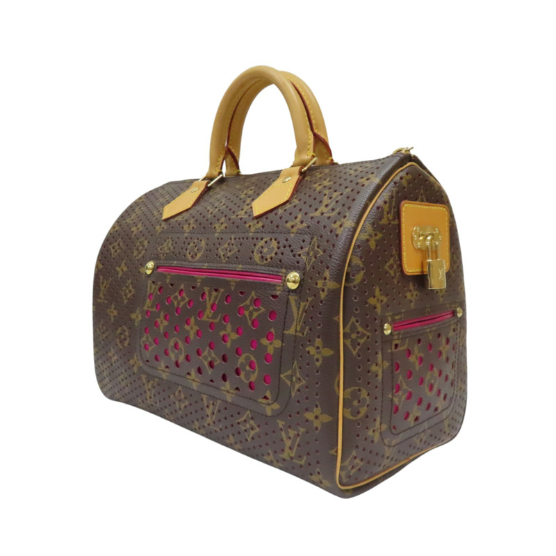 棕色 縷空 原花帆布 Speedy 30 手提包【LOUIS VUITTON LV 路易威登】 M95180-2