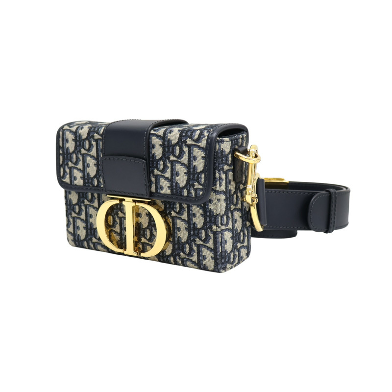 藍色 緹花帆布 30 Montaigne 肩背包【Dior 迪奧】-2