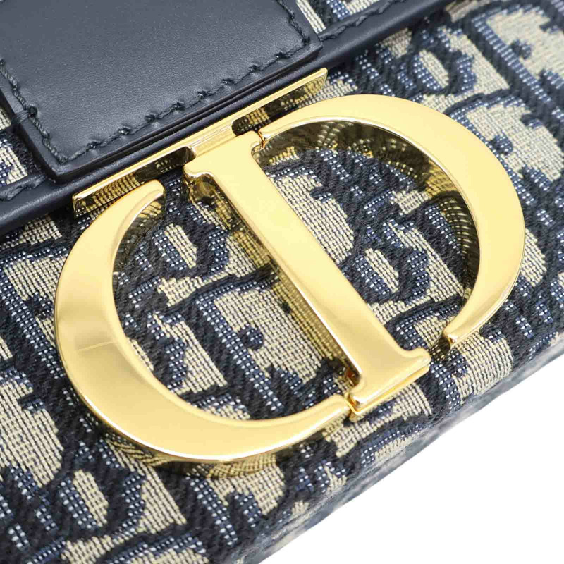 藍色 緹花帆布 30 Montaigne 肩背包【Dior 迪奧】-15