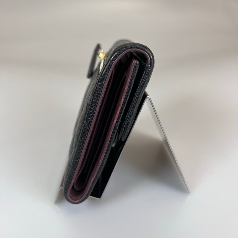 CHANEL CF三折短夾 荔枝黑金 晶片款-3