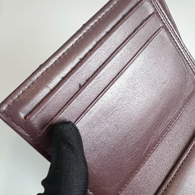 CHANEL CF三折短夾 荔枝黑金 晶片款-8