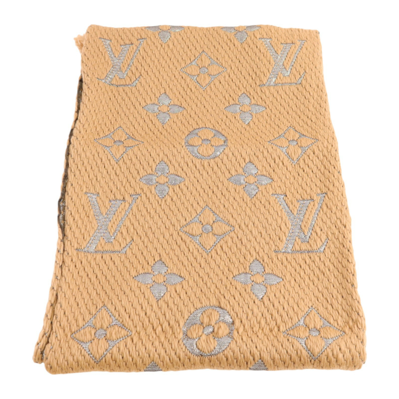 LOUIS VUITTON 羊毛/絲質Echarpe Logomania Shine Scar圍巾-1